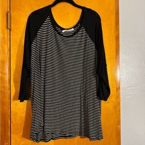 Maurices Black and White Striped Top